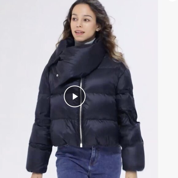 Orolay cropped down puffer coat jacket black M NEW NWT - Picture 8 of 9